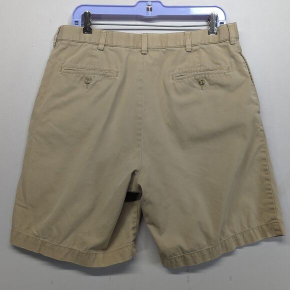 Polo Ralph Lauren Mens 34 Tyler Shorts Khaki Tan Pleated 100% Cotton - Picture 2 of 8